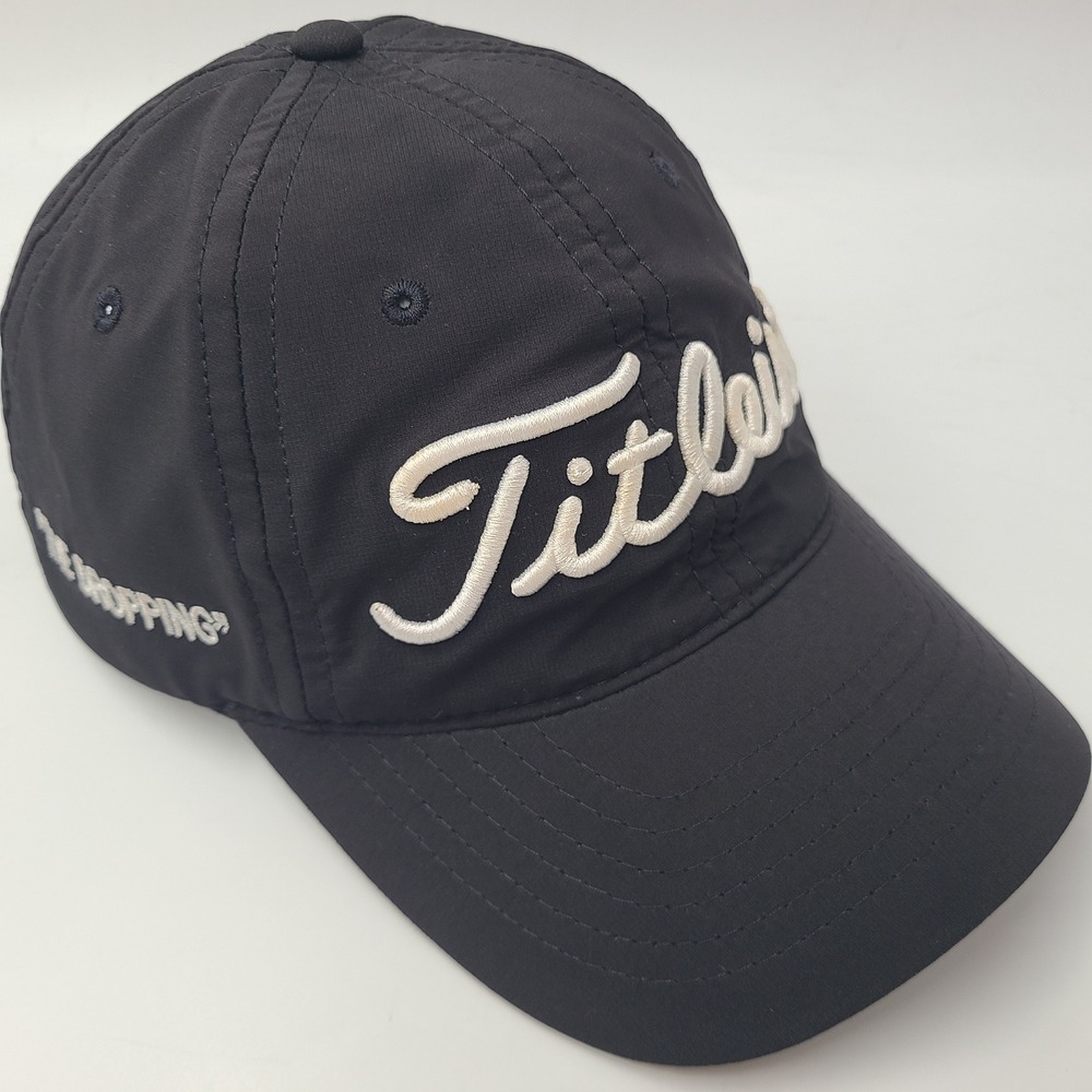 Titleist Hat Strapback Black White Golf "The Dropping" Logo Outdoors Casual Men